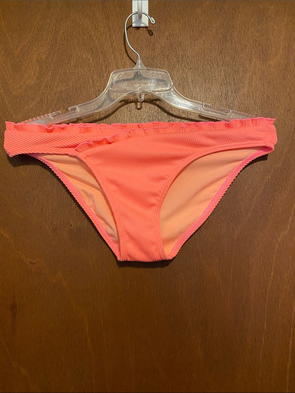 SO Coral Pink Ribbed Bikini Bottom